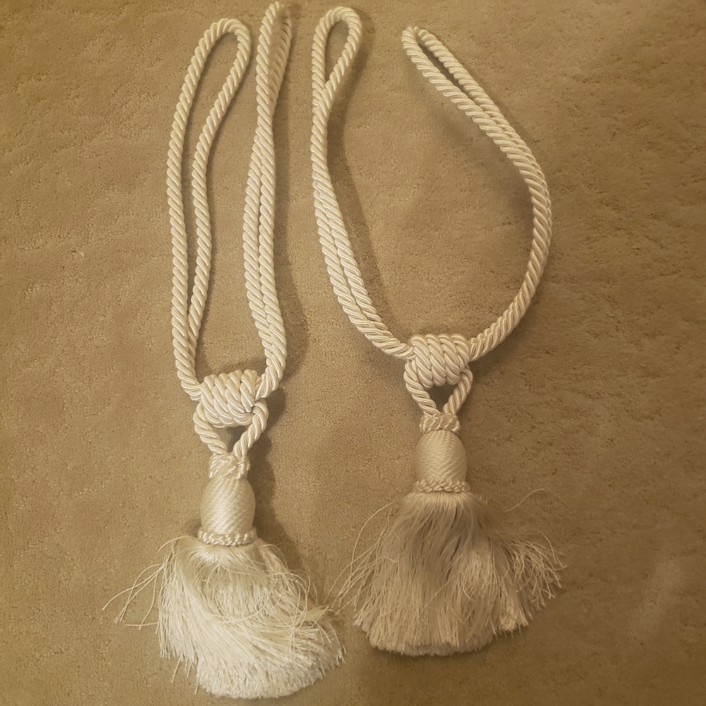 Ivory Silk Luxury Curtain Tassel Tiebacks